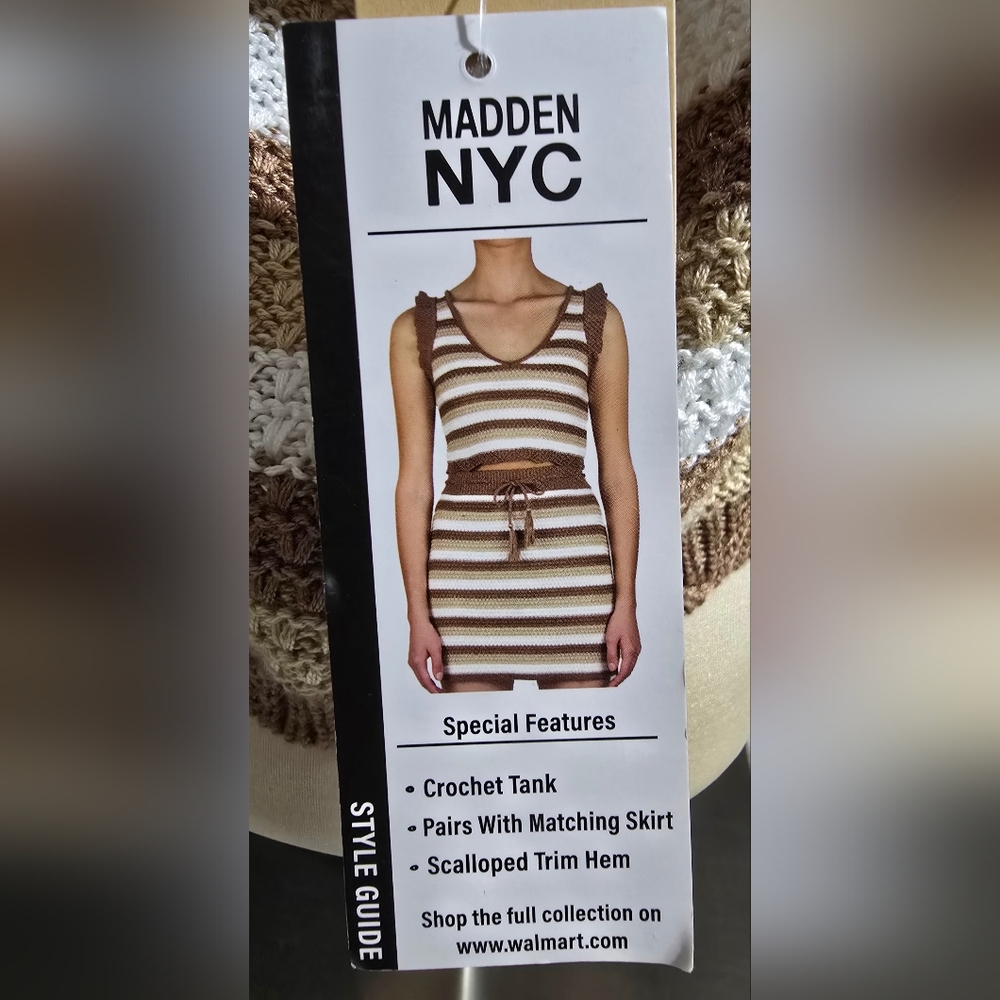 Madden NYC‎ Crochet Knit Top Cropped Womens Size XXXL Retro 70s New With Tags - Picture 7 of 10